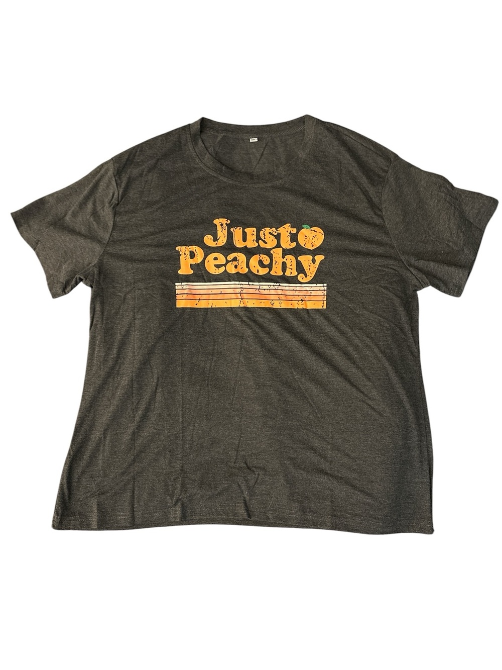 Just Peachy Graphic Tee Charcoal Plus Size 2X Short Sleeve Casual Top NWT - Picture 4 of 4